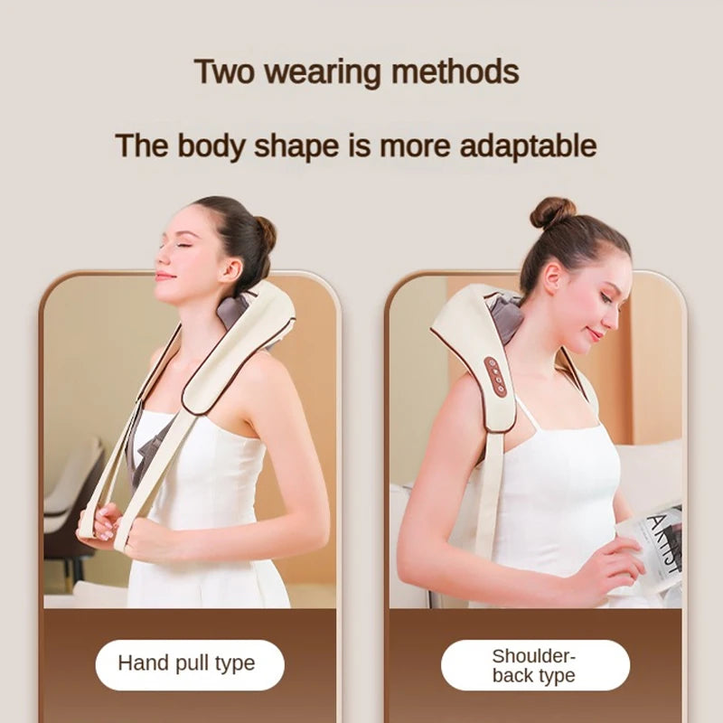 Masajeador de Cuello con Calor – Alivio Inmediato para Cuello, Hombros y Espalda
